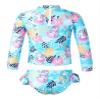 Yihuimin Kids Girls Cartoon Horse Print Swimsuit Fish Scales Pattern Sleeves Tops and Briefs Set Beachwear Cartoon Blue 12 Years view 2