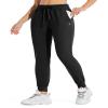 Willit Women's Fleece Lined Joggers Warm Pants Running Thermal Sweatpants Winter Athletic Hiking Water Resistant with Pockets Black M view 1
