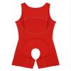 LiiYii Men's U Neck Tank Boxer Shorts Bodysuits Sleeveless Unitard Soft Pajamas Leotard Nightwear Red Large view 4