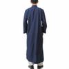 SXLLZSLC Kaftan Islamic Robe Men Long Sleeve Muslim Thobe Arabic Prayer Eid Clothes Dubai Saudi Arab Costume Blue view 3