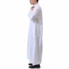 SXLLZSLC Kaftan Islamic Robe Men Long Sleeve Muslim Thobe Arabic Prayer Eid Clothes Dubai Saudi Arab Costume White view 2