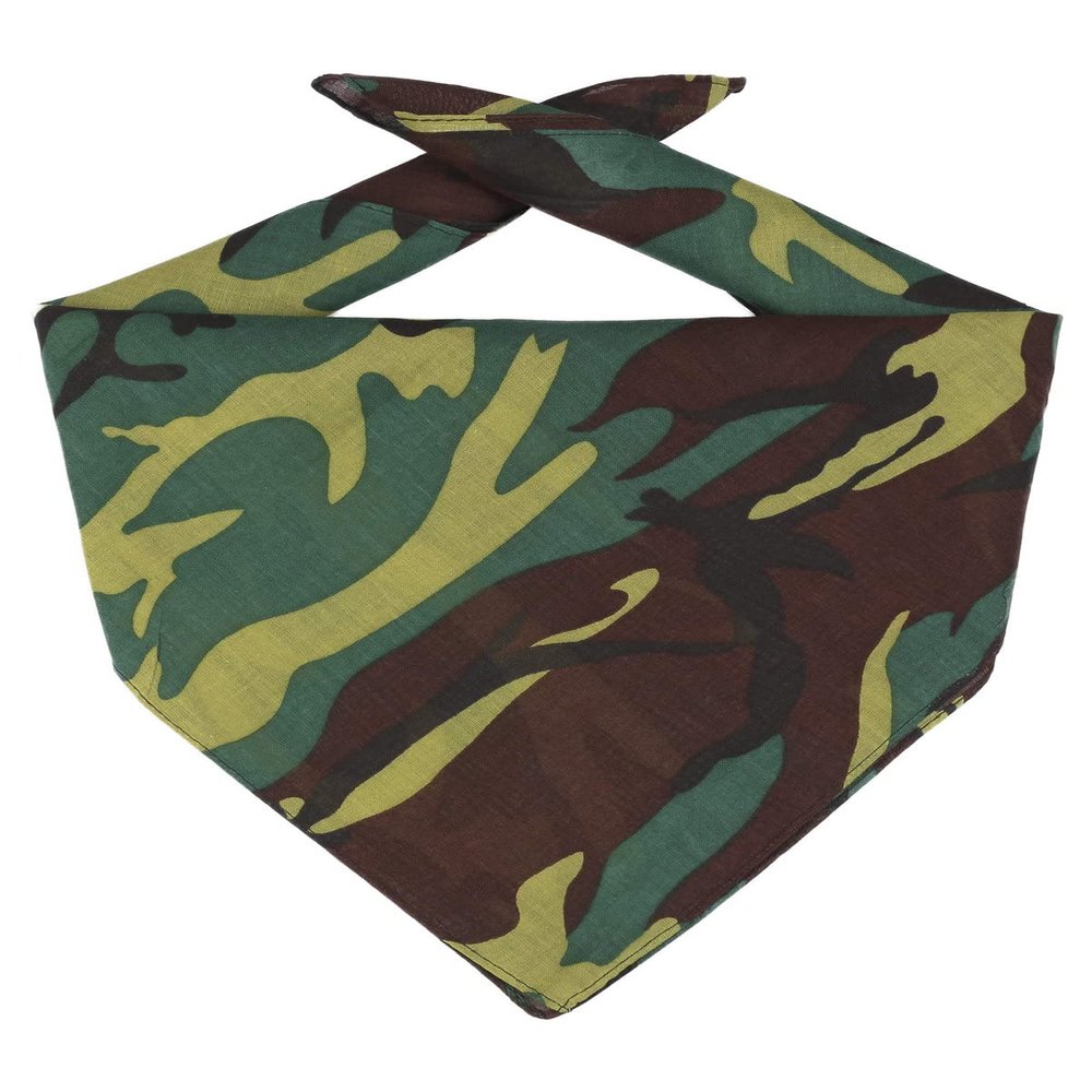 Big Accessories Solid Bandana OS Forest Camo