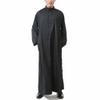 SXLLZSLC Mens Muslim Robe, Long Sleeve Dubai Kaftan Islamic Arabic Prayer Eid Clothes Gown Thobe Costume Black view 1