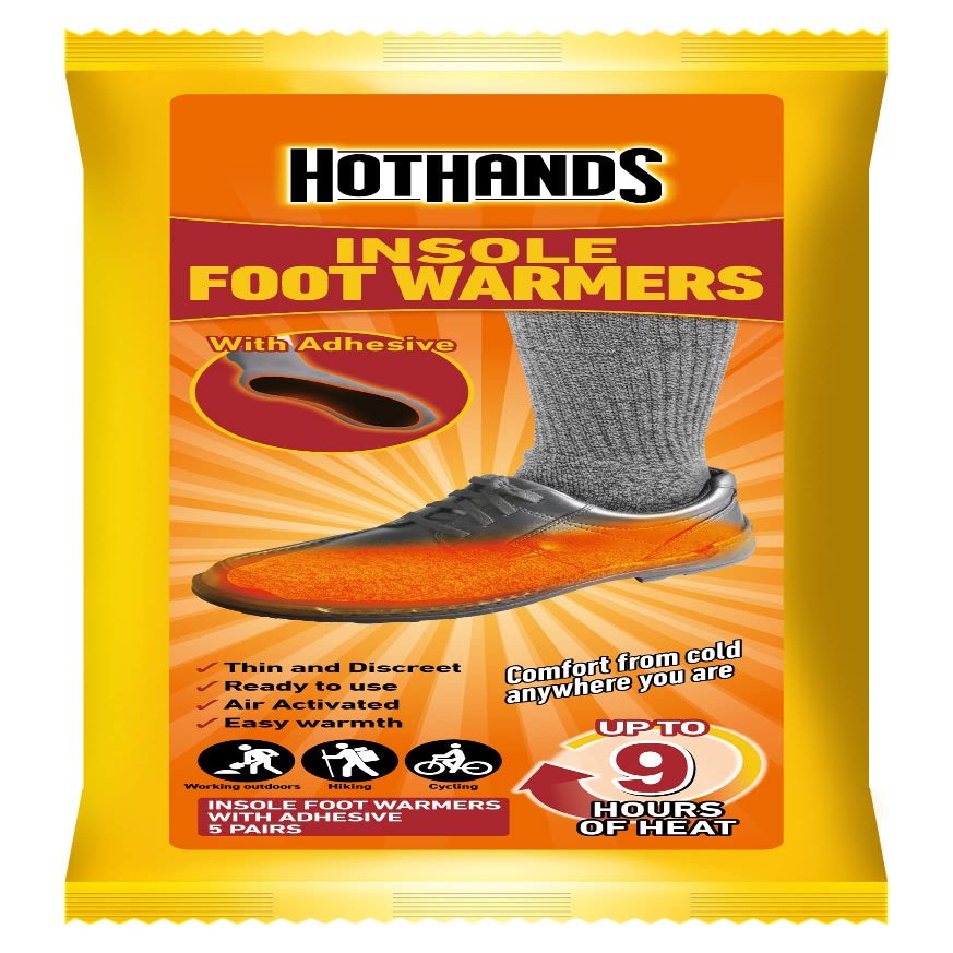 HOTHANDS Insole Warmers 5P - Adhesive - Long Lasting - Up to 9 Hours of Heat - Odourless - Air Activated