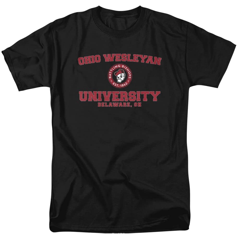 Ohio Wesleyan University Official Circle Logo Unisex Adult T Shirt,Black, 5X-Large