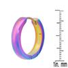 Steeltime 18K Gold Plated Stainless Steel Huggie Earrings (Rainbow IP) view 2
