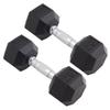 Body Sport Rubber Encased Hex Dumbbell Weight, 20 lb. (Pair) - Chrome, Anti-Slip Grip for Strength Training - Home Gym & Fitness Equipment view 1