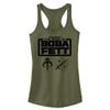 Star Wars The Book of Boba Fett Logo Symbols Stack Juniors Racerback Tank Military Green view 1