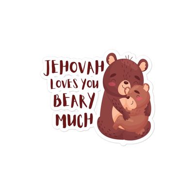Jehovah Loves You Beary Much Jehovah's Witnesses JW Gifts Sticker