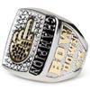 FANTASYJOCKS Fantasy Football Championship Ring BIRD FFL Champion Trophy Award Prize Silver Gold Black Glass Stones Sports Baseball Basketball Hockey Size 9 view 3