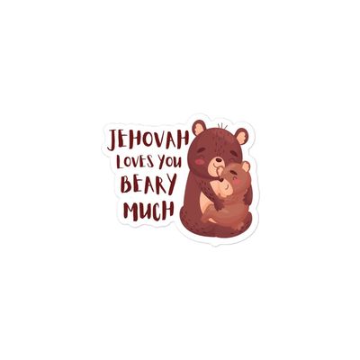 Jehovah Loves You Beary Much Jehovah's Witnesses JW Gifts Sticker