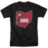 Ohio Wesleyan University Official State Shape Unisex Adult T Shirt,Black, Small view 1