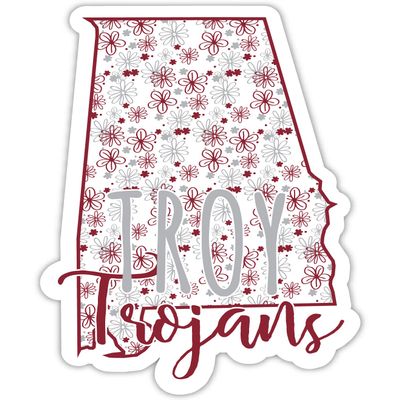 Troy University Floral State Decorative Decal 4-Inch Officially Licensed Collegiate Product