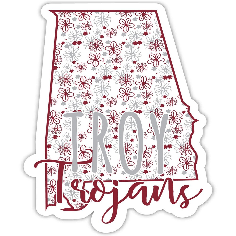 Troy University Floral State Decorative Decal 4-Inch Officially Licensed Collegiate Product