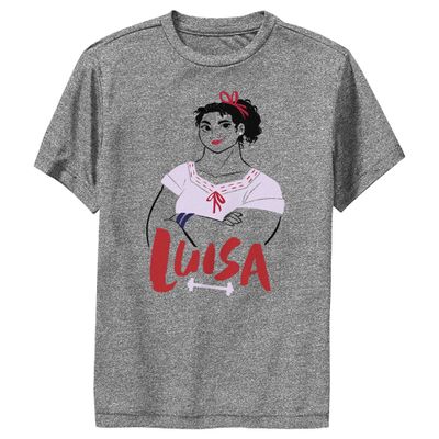 Boy's Encanto Luisa Is Strong And Smiling Performance Tee - Charcoal Heather - Medium