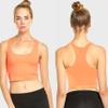 1 Women's Peach Sports Bra Fitness Yoga Crop Tank Top Stretch Razorback Spandex view 2