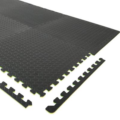 Body Sport Interlocking Floor Puzzle Mat, 6 Tiles, 24 x 24 in. Each, 1/2-in. Thick Foam - Home Fitness & Gym Exercise Equipment (Black)