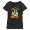 Disney Girl's Mickey & Friends Spooks and Scares Ahead T-Shirt - Black - X Small view 2