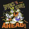 Disney Girl's Mickey & Friends Spooks and Scares Ahead T-Shirt - Black - X Small view 3
