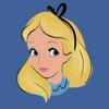 Disney Wonderland Alice Big Face Juniors Tri Blend Tank, Royal Blue Heather, Medium view 2