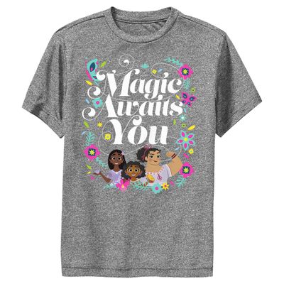 Disney Boy's Encanto Mirabel Magic Awaits You Performance Tee - Charcoal Heather - X Large