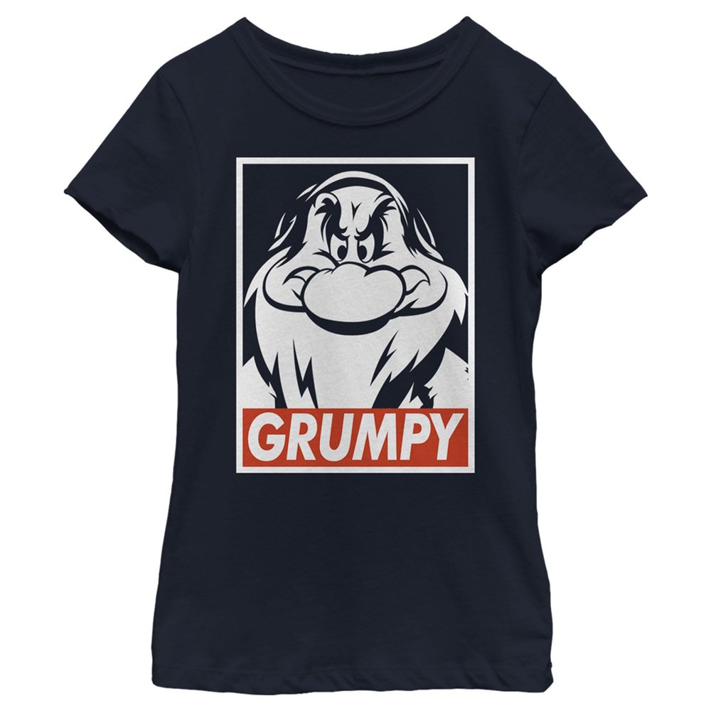 Disney Snow White Grumpy Streetwear Poster Girls Standard T-Shirt, Navy Blue, X-Small