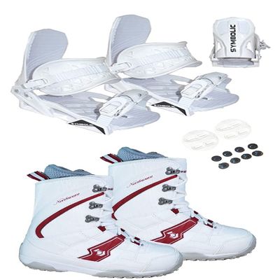 Symbolic Northwave Freedom Women Snowboard Boots White Bindings Package red 4-7.5 (White Bindings to Fit Boots, Boot Fit Ladys 7-7.5 (Z6))