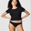 b.tempt'd by Wacoal Women's Inspired Eyelet Cotton Thong Panty, 972219, Night, Large view 2