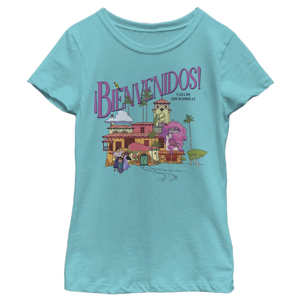 Disney Pixar Encanto Bienvenidos Home Poster Girls Standard T-Shirt, Tahiti Blue, X-Large
