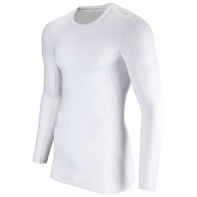 Champro Boys' Cold Weather Compression Long Sleeve Crew Neck Shirt, White, Small