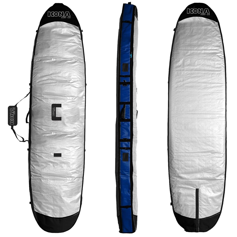 KONA SURF CO. SUP Insulated Travel SUP Insulated Travel Quality Foam Padded Stand-up Paddleboard Case Bag in Silver/Blue sz:10ft 8in