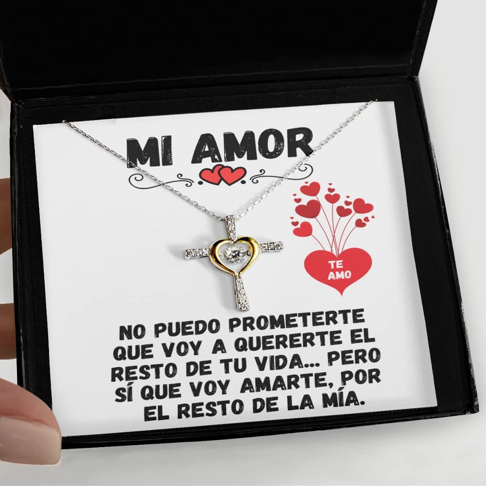Cruz de Amor no puedo prometerte - Cadena para Mujer, Novia, esposa - Cross Dancing Necklace