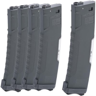 Evike Airsoft - BAMF GEN2 Polymer 190rd Mid-Cap Mag for M4-Style Series Airsoft AEGs (Model: Gray / 5 Pack)