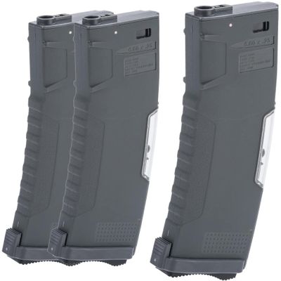 Evike Airsoft - BAMF GEN2 Polymer 450rd Hi-Cap Flash Mag for M4-Style Series Airsoft AEGs (Model: Gray / 3 Pack)