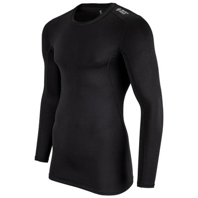 Cold Weather Compression Long Sleeve Crew Neck Shirt, Black, Medium