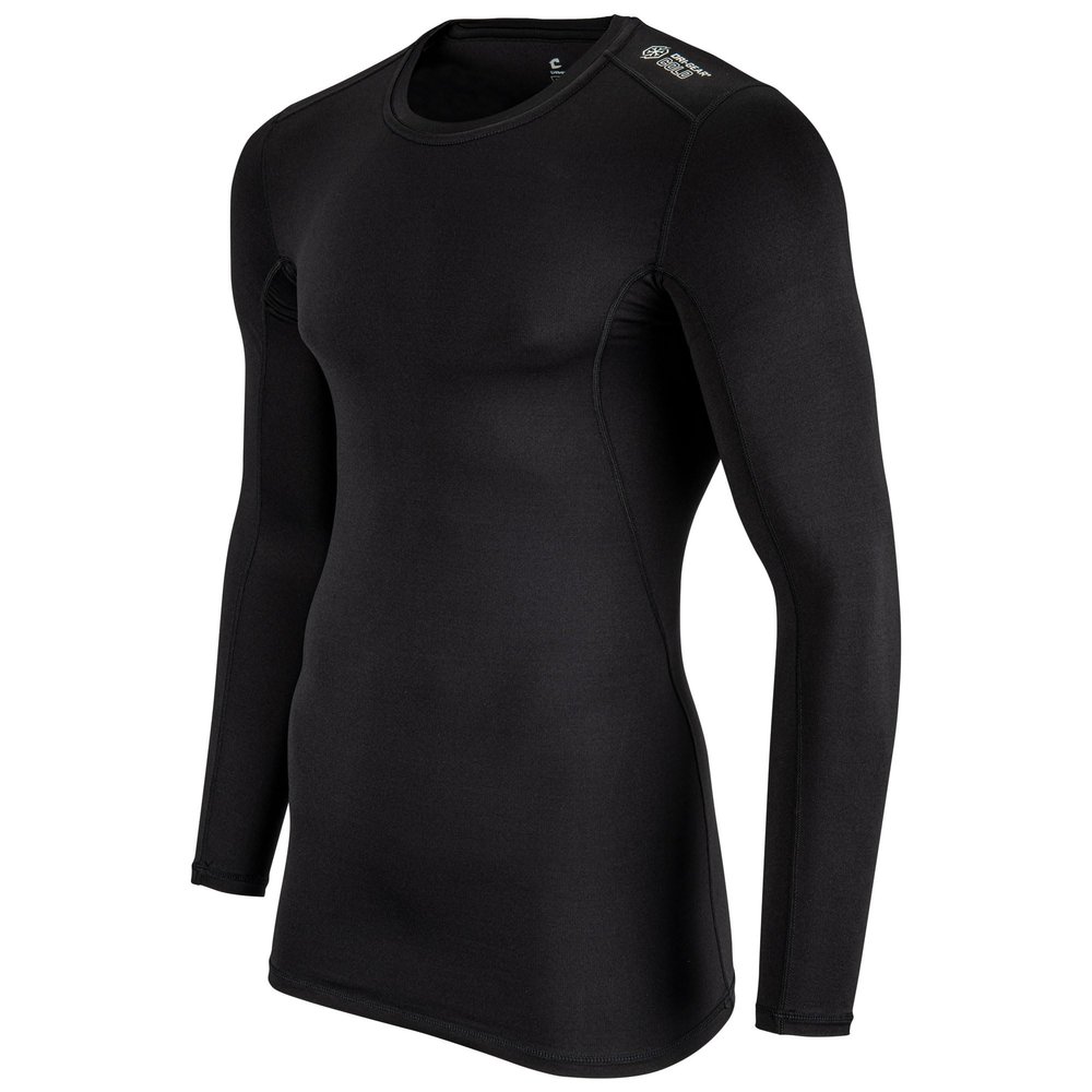 Cold Weather Compression Long Sleeve Crew Neck Shirt, Black, Medium