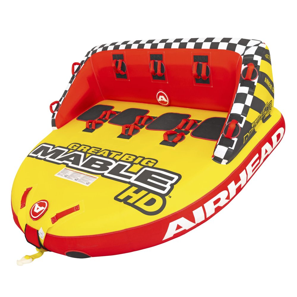 Airhead Great Big Mable HD | 1-4 Rider Towable Tube for Boating with Dual Tow Points