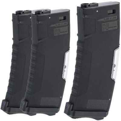 Evike Airsoft - BAMF GEN2 Polymer 450rd Hi-Cap Flash Mag for M4-Style Series Airsoft AEGs (Model: Black / 3 Pack)