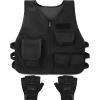 SATINIOR Kids Tactical Vest Army Combat Vest Outdoor with Half Finger Fingerless Short Gloves Breathable(Basic Style) view 1