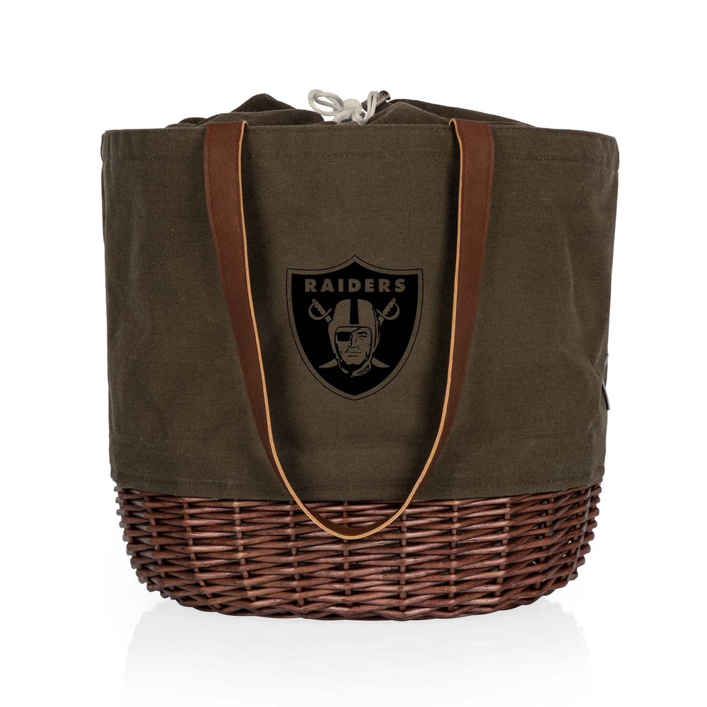 PICNIC TIME Las Vegas Raiders Coronado Canvas and Willow Basket Tote