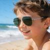 Onrtry Small Polarized Aviator Sunglasses for Boys Girls Classic Metal Frame Mirrored Lens Sun Glasses - 52MM(Gunmetal Frame/G15 Lens) view 2