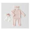 Newborn Baby Girl Crew Neck Blouses Long Sleeves Solid Color T-Shirt Top Bottom Cotton Top Basic Tees Plain Shirt (Pink,3-6 Months,3 Months,6 Months) view 2