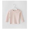 Newborn Baby Girl Crew Neck Blouses Long Sleeves Solid Color T-Shirt Top Bottom Cotton Top Basic Tees Plain Shirt (Pink,3-6 Months,3 Months,6 Months) view 4