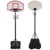 Portable Basketball Hoop for Kids Fun Yard Sports Height-Adjustable 5.4ft-7ft Goal 28" Mini Backboard System w/Wheels view 3