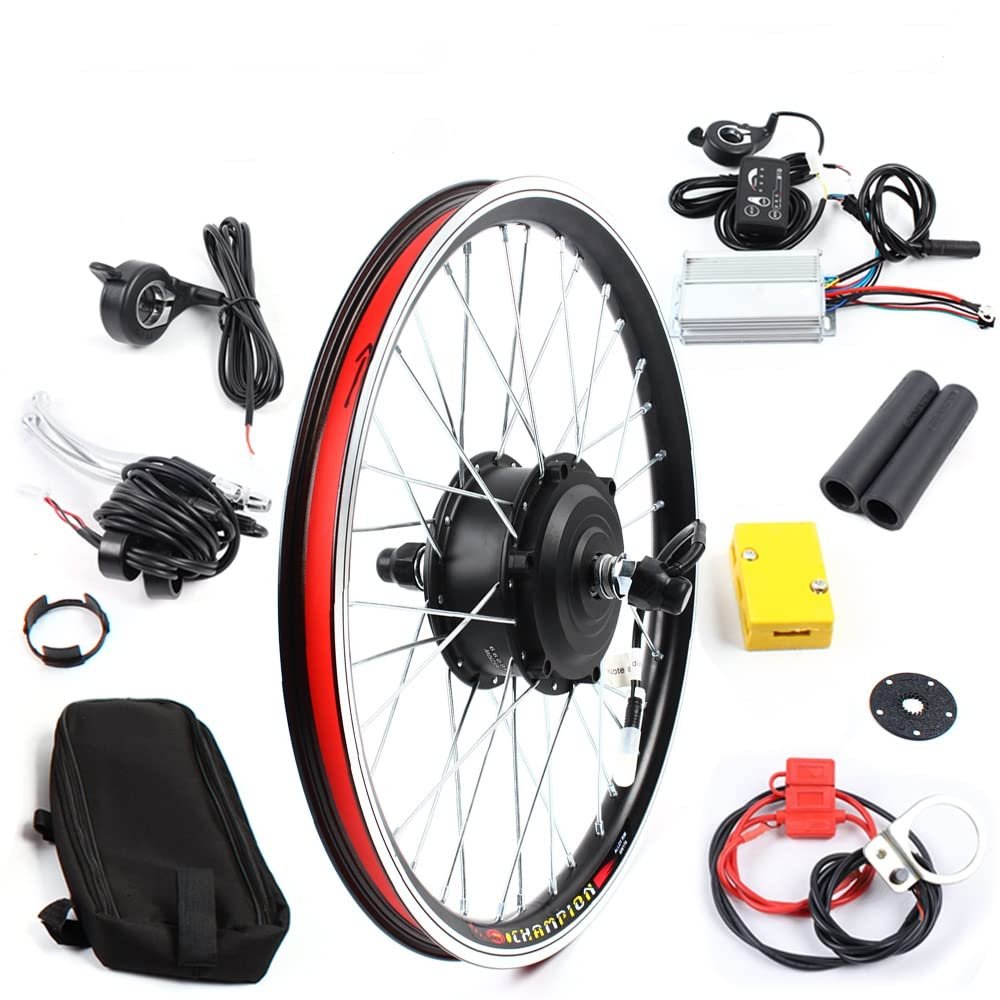 LOYALHEARTDY 20" Front Wheel Electric Bike Conversion Kit, 36V 250W E-Bike Powerful Hub Motor Kit with SW-810LED Display Waterproof Wire Front Wheel Assembly