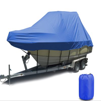 AMGJ Hard Top/T-Top Boat Cover Marine Grade 600D Oxford Farbic with PU Coating Waterproof UV Resistant Lagrge Size Boat Cover,Blue,25~27ft: 1008 x 590cm