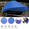 AMGJ Hard Top/T-Top Boat Cover Marine Grade 600D Oxford Farbic with PU Coating Waterproof UV Resistant Lagrge Size Boat Cover,Blue,25~27ft: 1008 x 590cm view 2