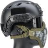 Evike Airsoft - Matrix Iron Face Carbon Steel Mesh Striker V1 Lower Half Face Pro (Color: OD Green/Skull) view 4