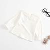 Baby Girl Kids Ruffle Blouses Long Sleeves Solid Color Doll Collar T-Shirt Top Bottom Cotton Top Basic Tees Plain Shirt (White,12-18 Months,12 Months,18 Months) view 2