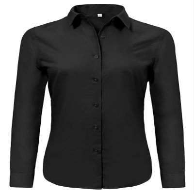 Ruisin Plus-Size Blouses & Button-Down Shirts for Women Work Shirt 3/4 roll up Long Sleeve Plus Size no Iron Fitted Wrinkle Free Blouses Tops Black Size 3XL